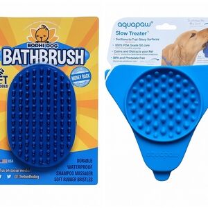 NWT Bodhi Dog Bath Brush & Aquapaw Slow Treater Set